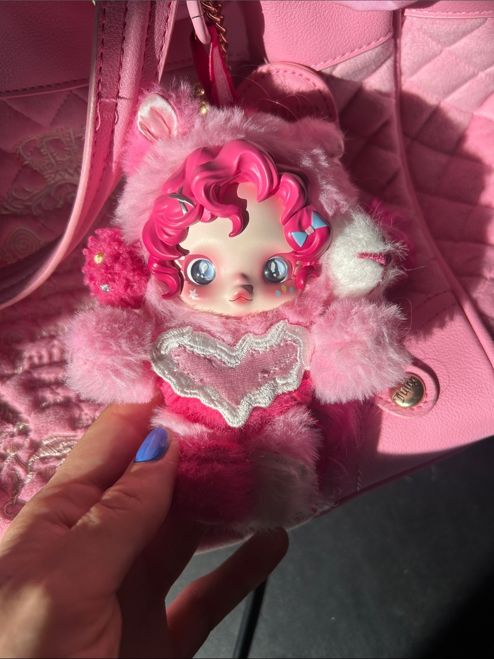 Juicy Couture Pink « cherry blossom » **CUSTOM** with Charm Keychain - Picture 7 of 7